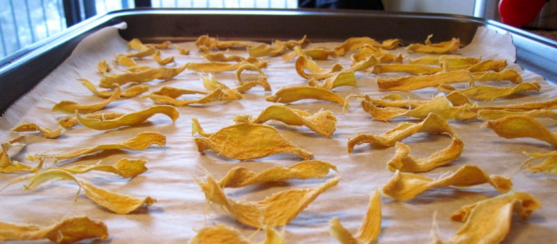 dehydrating ginger in the oven