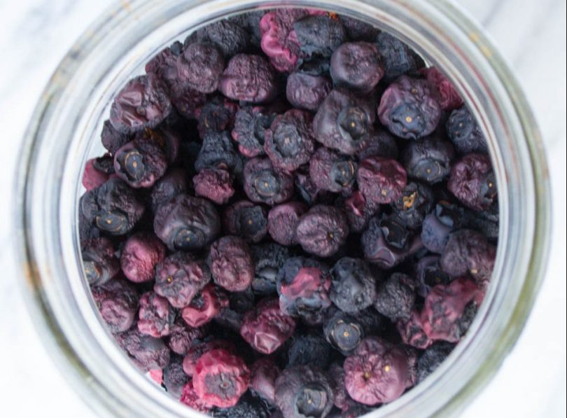 drying blueberries
